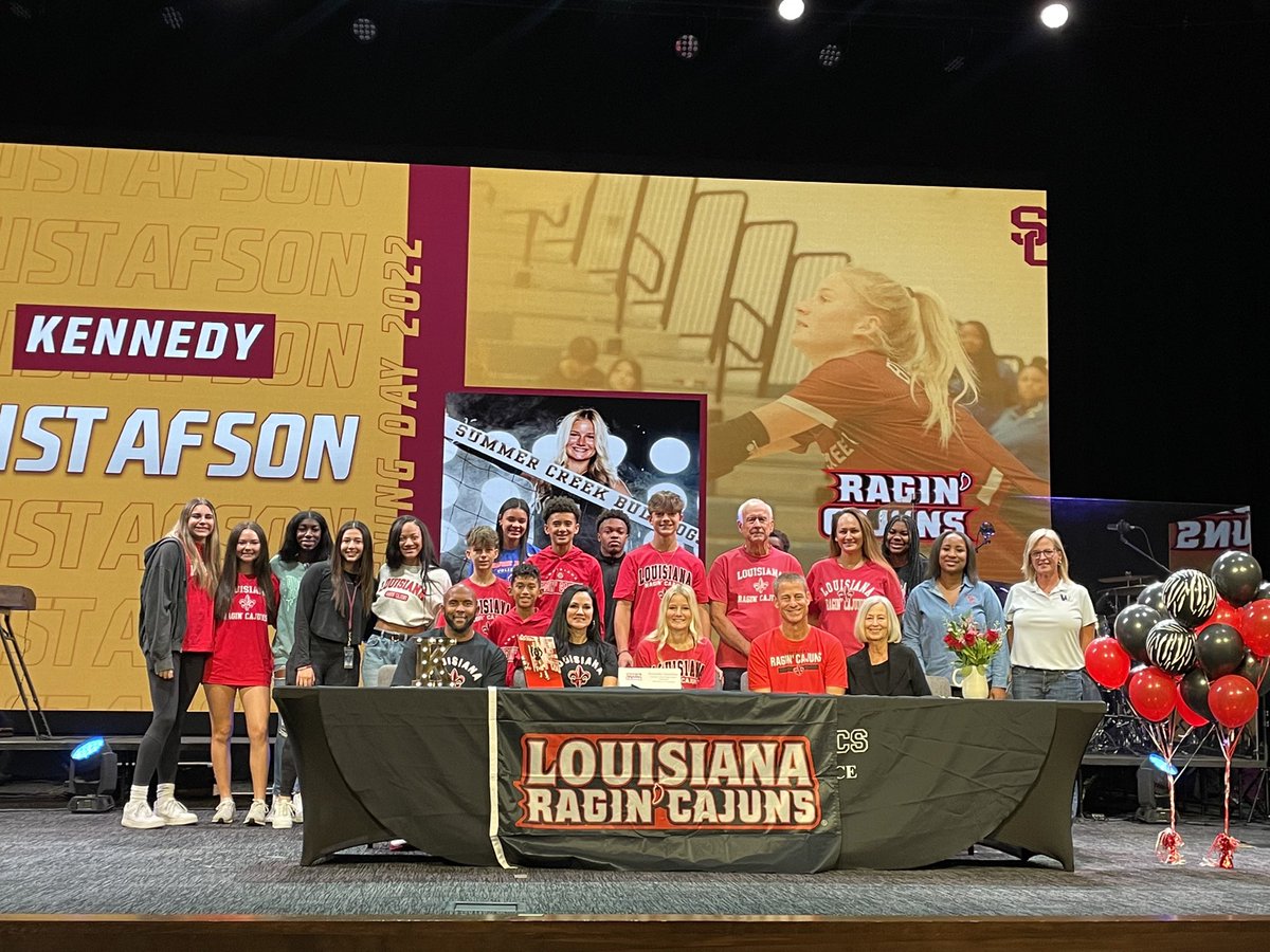 SCHS Volleyball (@summercreekvb) on Twitter photo Congratulations <a href="/Kennedy00716/">Kennedy</a> on your signing day with <a href="/RaginCajunsVB/">Louisiana Ragin’ Cajuns® Volleyball</a>! We are so proud of you! 🤩🥳<a href="/HumbleISD_Ath/">Humble ISD Athletics</a> <a href="/HumbleISD_SCHS/">Summer Creek High</a> Congratulations <a href="/Kennedy00716/">Kennedy</a> on your signing day with <a href="/RaginCajunsVB/">Louisiana Ragin’ Cajuns® Volleyball</a>! We are so proud of you! 🤩🥳<a href="/HumbleISD_Ath/">Humble ISD Athletics</a> <a href="/HumbleISD_SCHS/">Summer Creek High</a>