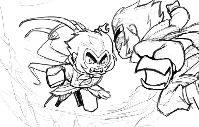 #artistsontwitter Sketch vs Finished work! Show it off!! #LEGOMonkieKid 