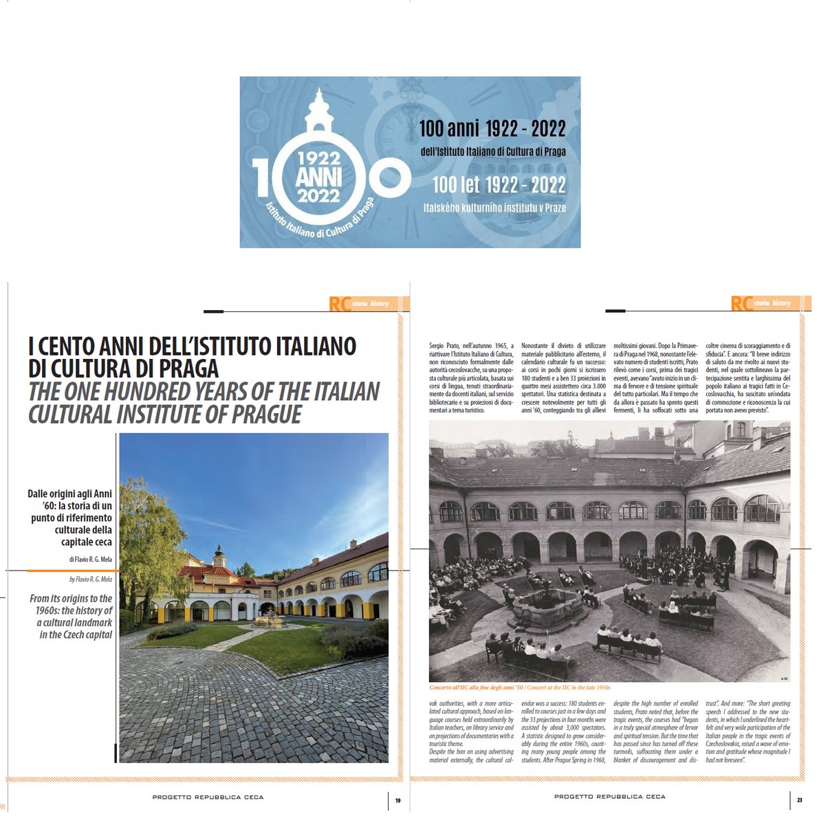 Su Progetto RC la storia dell’ #IICPraga (prima parte) a cura di @flaviorgmela  - progetto.cz
<a href="/italyincz/">Italy in Czech Republic</a> 
#diplomaziaculturale 
Annunciati poggi a <a href="/italymfa/">Farnesina 🇮🇹</a> gli eventi per il #Centenario dell’Istituto Italiano di Cultura di Praga