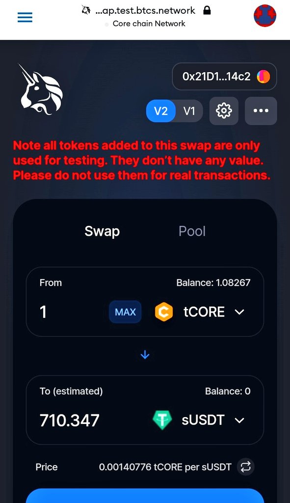 CORE_fan1's tweet photo. 1 tCORE = 710.347 sUSDT 
(testnet prize) 👆
The price has kept on rising from 100 now 900+ sUSDT
Let's keep on participating on testnet to familiarize with our wallet operations and prevent the risk of asset loss due to improper operation on the MainNet.
#CORE #CoreDAO #Testnet https://t.co/qLaZzQ9G6E