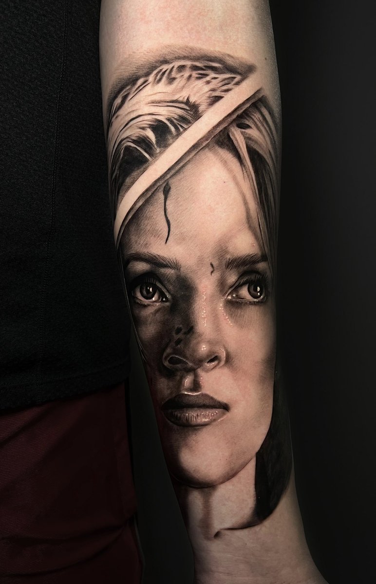 This was a genuine pleasure to tattoo! With me wanting to dive more into portrait work, and Quentin Tarantino being one of my favorites, I was thriving on this tattoo! I can’t wait to add more QT characters to this sleeve!
