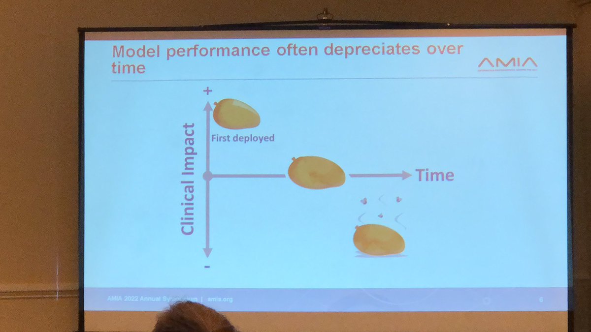 Gary Weissman (@garyweissman) on Twitter photo <a href="/SamehSalehMD/">Sameh Saleh</a> closing out this session highlighting differences between prediction models in theory and practice. And they change over time, like mangos! #AMIA2022 <a href="/SamehSalehMD/">Sameh Saleh</a> closing out this session highlighting differences between prediction models in theory and practice. And they change over time, like mangos! #AMIA2022