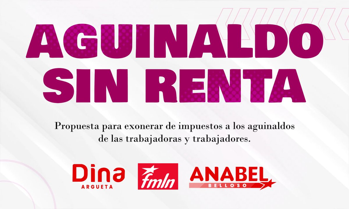 AnabelBelloso's tweet photo. Para aliviar el bolsillo de los salvadoreños presentamos la iniciativa #AguinaldoSinRenta para exonerar de impuesto a los aguinaldos hasta $1,500 y así amortiguar el alto costo de la canasta básica.

Los precios siguen incrementando 📈 y el gobierno y sus diputados no hacen nada. https://t.co/soR5koPzyB