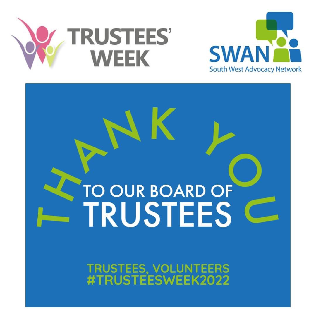 SWANadvocacy's tweet photo. As well as #advocacyawarenessweek SWAN are also celebrating #TrusteesWeek and giving thanks to our voluntary Board of Trustees, who give their time and expertise to help SWAN thrive.

They are #makingadifferenceinchangingtimes https://t.co/y5U0dDQ2y6