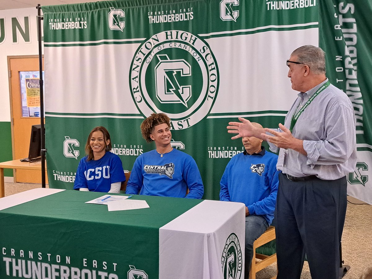 Congratulations to Randy Guzman of CHSE who officially signed his letter of intent this morning to attend Central Connecticut State University. He will play Division I baseball. #cpsed #wearecranstonpublicschools <a href="/CHSEPrincipal/">Cranston HS East</a> <a href="/TejadaIsa/">Isa Tejada</a> <a href="/KHitch87/">Kaitlin Hitchings</a> <a href="/cranston_athl/">Cranston Athletics</a> @JeannineNota
