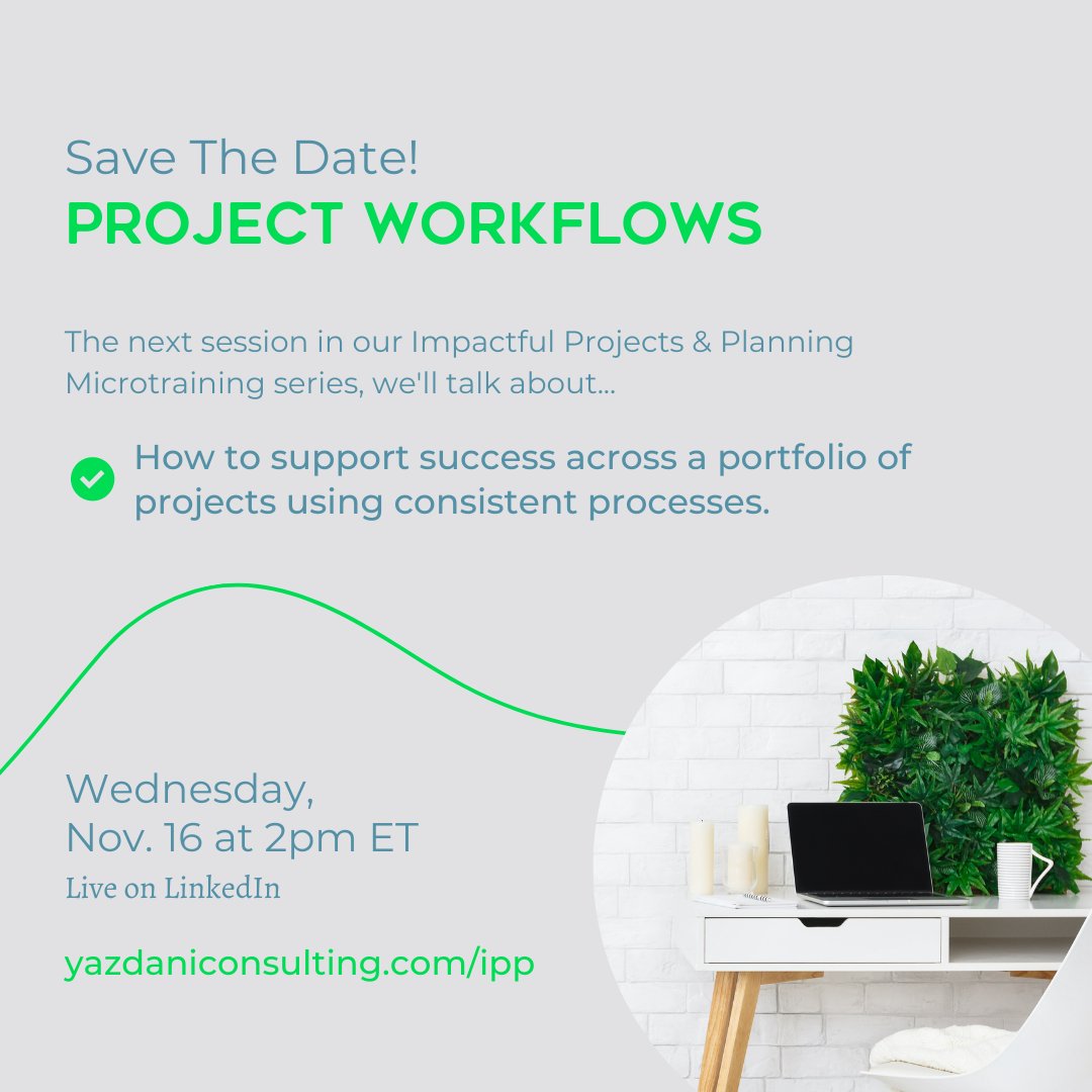 YazdaniCF's tweet image. Join us Wednesday, Nov. 16th at 2 pm ET on LinkedIn Live for our next Impactful Projects &amp;amp; Planning microtraining!

We’ll talk about how to support success across a portfolio of projects using consistent processes.

loom.ly/VedhHEY

#projectmanagement #workflows #pmo