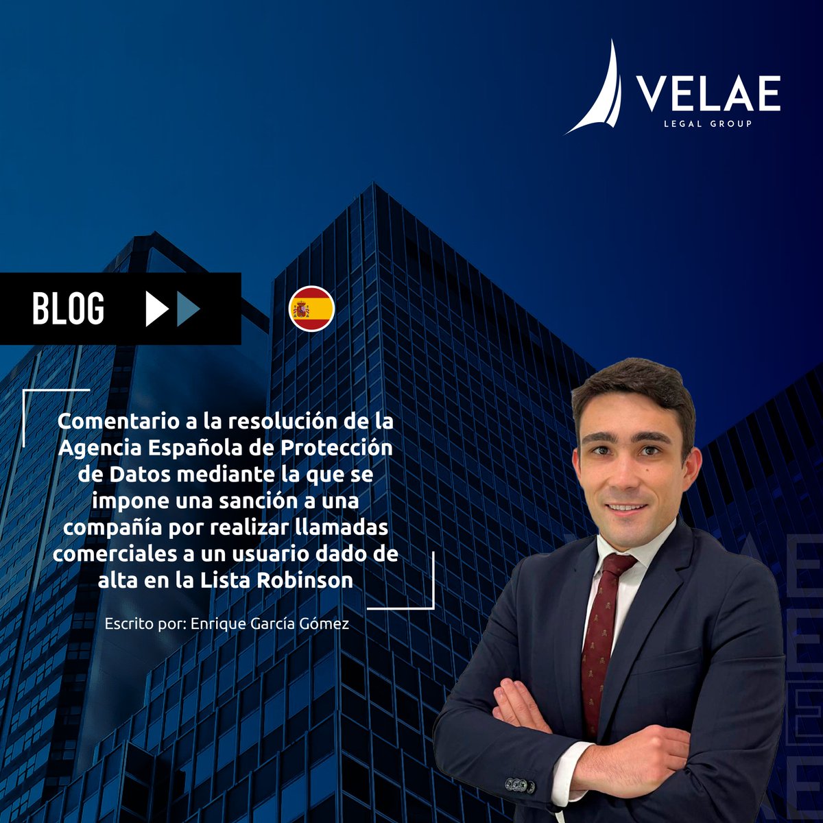 #Blog 📄 | Enrique García Gómez, abogado de DJV-Estrada Azcona Abogados - 𝗩𝗲𝗹𝗮𝗲 𝗘𝘀𝗽𝗮ñ𝗮, nos comenta sobre la reciente publicación de una Resolución de la Agencia Española de Protección de Datos
Lee el artículo completo ➡️ bit.ly/3NT06qP
#España #VelaeLegalGroup