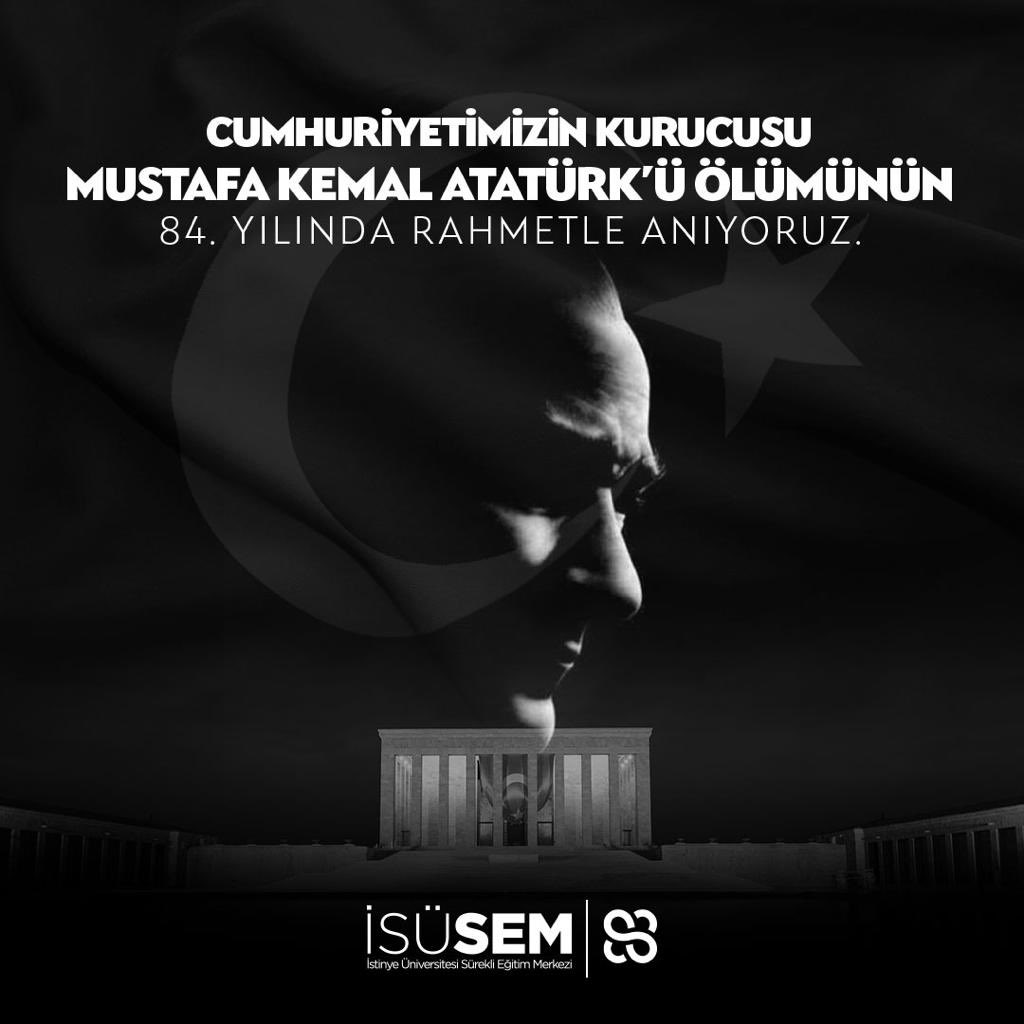 10 Kasım 1938 tarihinde aramızdan bedenen ayrılsa da yaşadığımız topraklarda ve dünyada ilkeleri, fikirleri, eserleri ile yaşayan ve daima yaşayacak olan Ata'mızı büyük bir özlem ve saygıyla anıyoruz.

#10kasım
