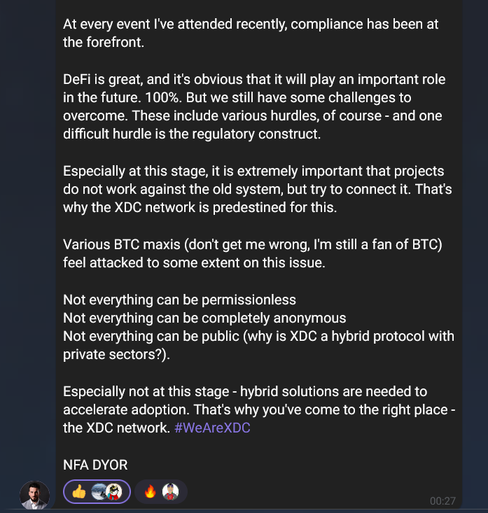 HAMI_developer's tweet photo. I strongly agree with @ShelbyGosling
As time goes by, everyone will sympathize.
Goals and reasons for existence of
@XinFin_Official & @globiance
#XDC #XDCNetwork #HybridCrypto #regulation #Future #cryptocurrency #bearmarket #utility #WhyBlockchain https://t.co/e13DCO1dyI