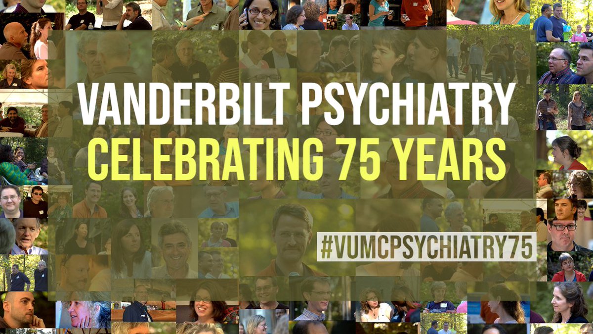 Vanderbilt Psychiatry (@vumcpsych) on Twitter photo Since 1947, VUMC Psychiatry and Behavioral Sciences has been a vital part of the mission of <a href="/VUmedicine/">Vanderbilt School of Medicine</a>
Follow along as we share moments from our history of 75 years of Psychiatry at Vanderbilt.
Please add your own memories by tagging and sharing! #vumcpsychiatry75 Since 1947, VUMC Psychiatry and Behavioral Sciences has been a vital part of the mission of <a href="/VUmedicine/">Vanderbilt School of Medicine</a>
Follow along as we share moments from our history of 75 years of Psychiatry at Vanderbilt.
Please add your own memories by tagging and sharing! #vumcpsychiatry75