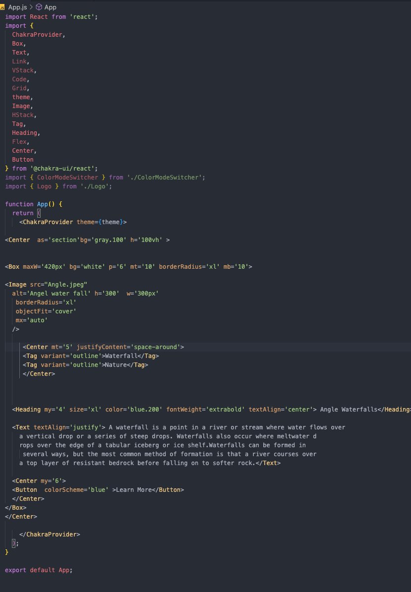 BiWIC41PTWOk2b6's tweet image. 46 of 100 days. Built a simple card component with @chakra_ui  credit to @_estheragbaje  .#CodeTrain #CodeTrainChallenge