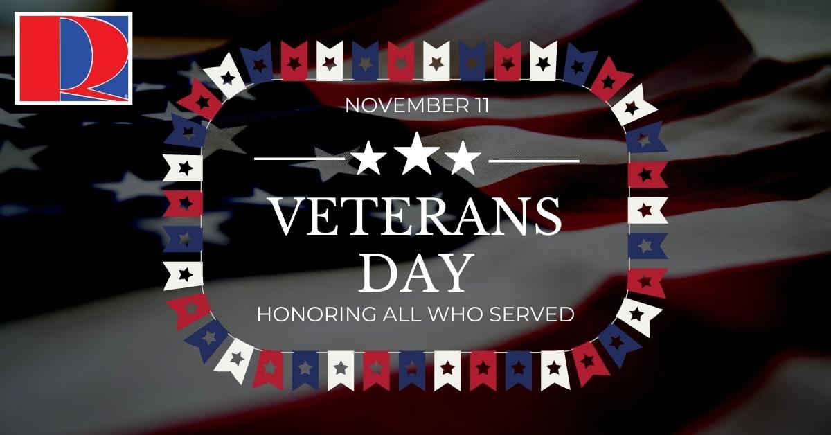 Happy Veterans Day!

Veterans Day is a time for us to pay our respects to those who have served. We stand united in respect for our veterans. Thank you for your service!