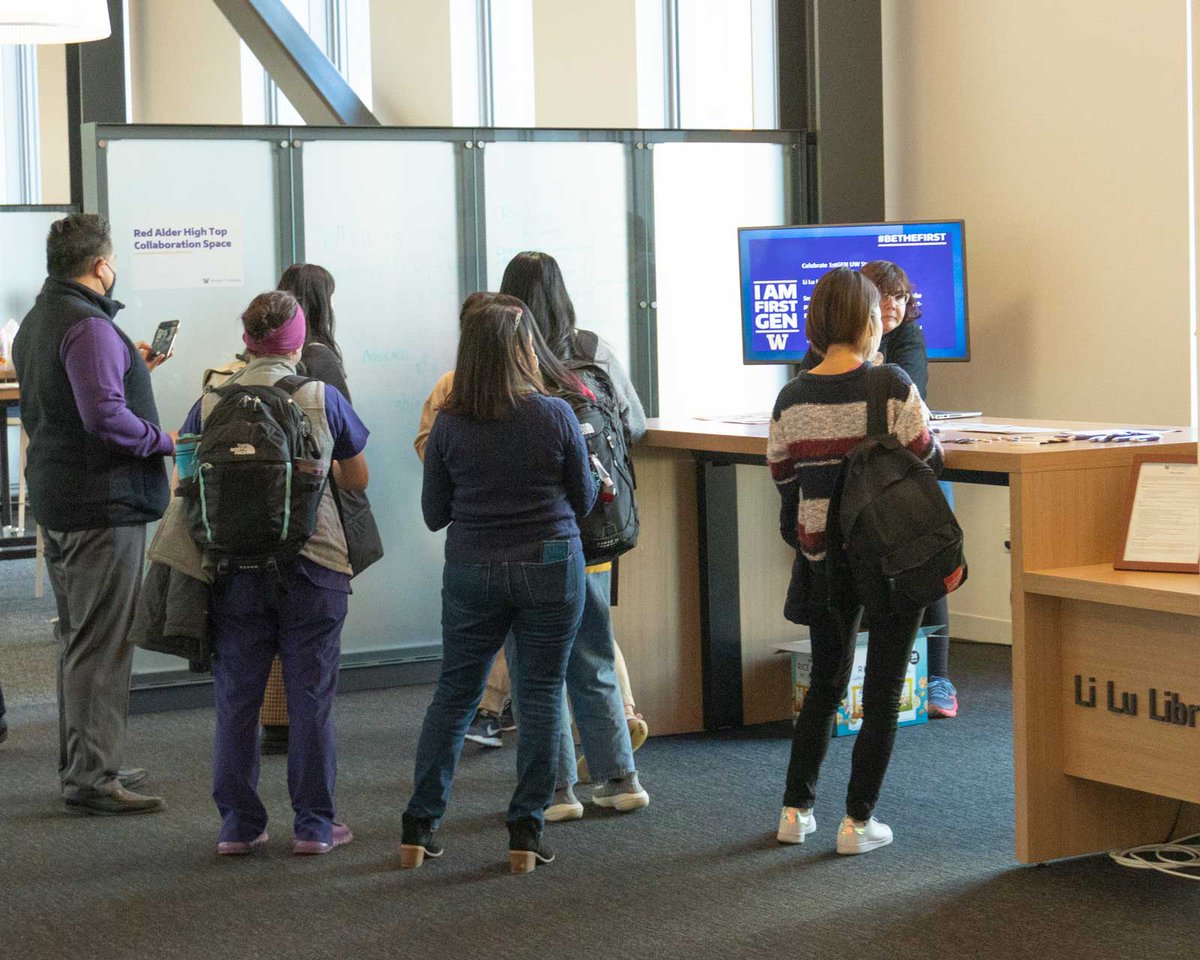 uwsomwwami's tweet photo. Many thx to @UWHSL for hosting #CelebrateFirstGen  students in the new Li Lu Library! Snacks &amp; giveaways until 2:30 for #WWAMI #medicalstudents + @UWSoN @UW_Pharmacy @UWDentalSchool @uwsph @uwsocialwork + other #UWFirstGen students https://t.co/9NfNAqixRg