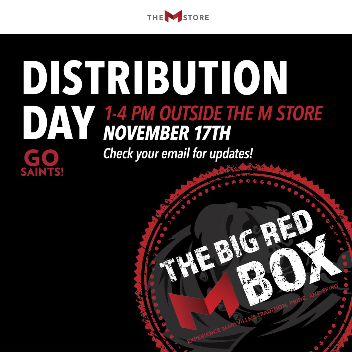 We are one week away from Big Red M Box distribution day! Subscribers, be on the lookout for an email with more details #Bigredm ❤️