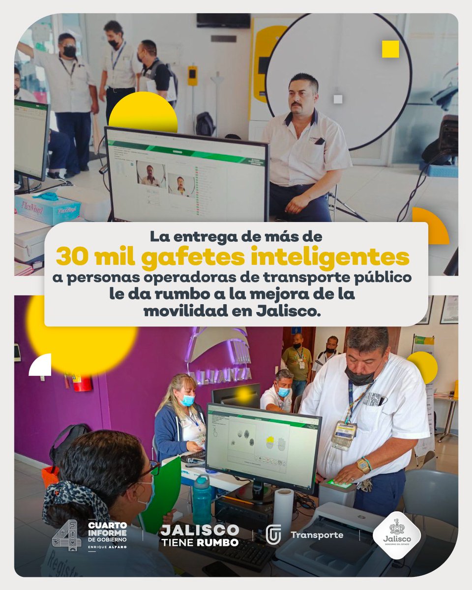 TransporteJal's tweet photo. Como parte de un proyecto entre concesionarios y empresas de transporte, la #SETRAN entregó un gafete inteligente a las y los conductores del transporte público para identificarlos y brindar mayor seguridad a las y los usuarios. 🪪 🚍
#JaliscoTieneRumbo https://t.co/Ch82IGFkqW