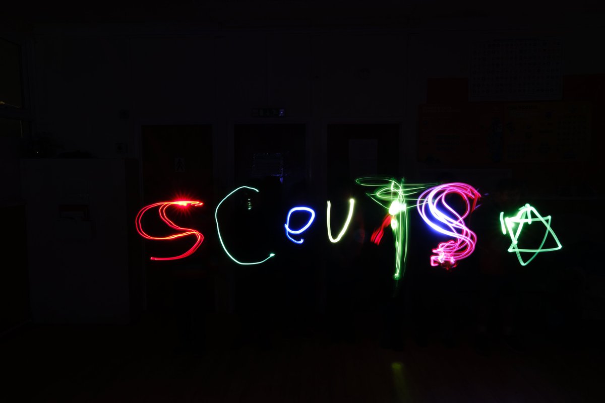 5thhitchin's tweet photo. Tonight, the Scouts were painting with light - Excellent results! https://t.co/mkppugcFVJ