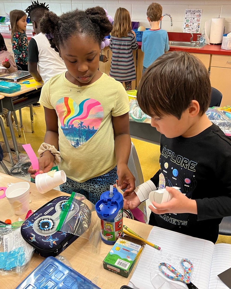 DunwoodyStem's tweet image. 1st graders completed their Severe Weather #PBL by using the EDP to design severe weather safety kit prototypes. Each classroom also assembled a real kit for the classroom. @MsTaggartsClass @DCSDSTEM