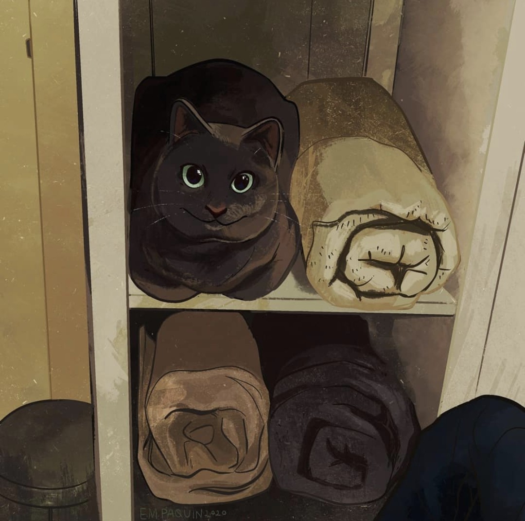 catwheezie's tweet image. Cat drawing 10: towel friend :)