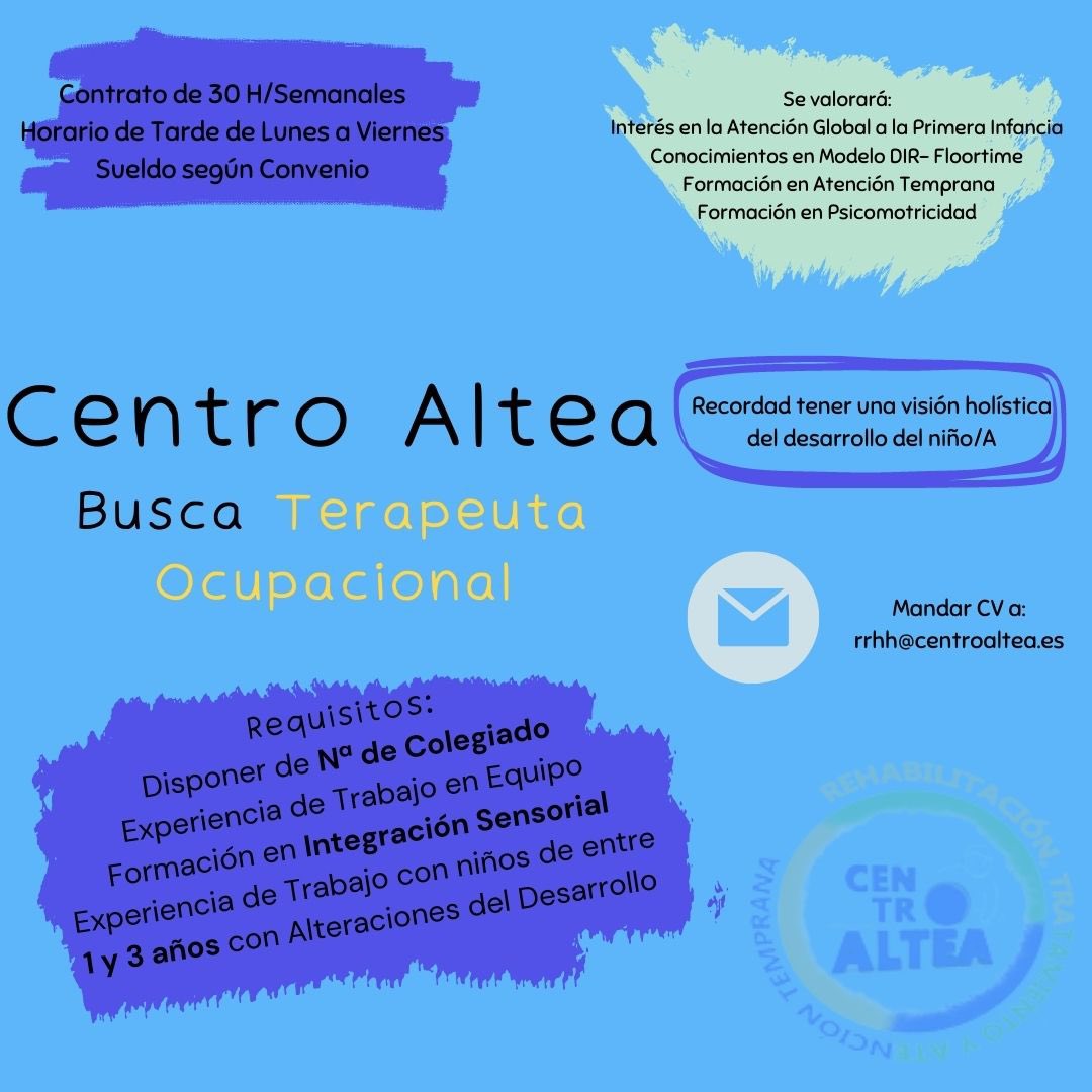 CentroAltea's tweet photo. #TerapeutaOcupacional
#TerapiaOcupacional 
#Atencióntemprana
#Empleo https://t.co/RH9CBCb26Q