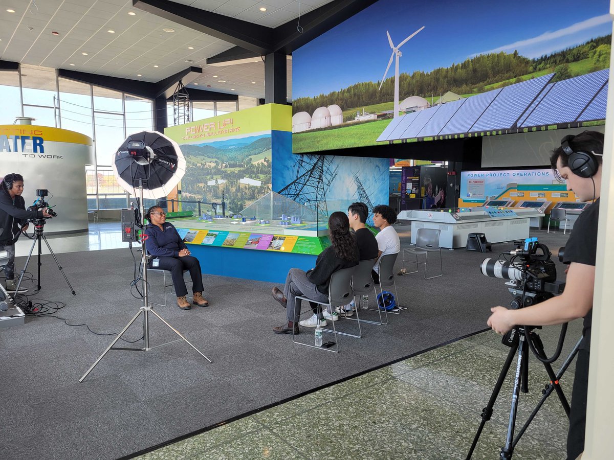 NYSERDA's tweet photo. The @RoadtripNation roadtrippers are exploring #cleanenergy #careers in NYS for a future documentary. In 1 week, the journey has brought them to #Buffalo, #NiagaraFalls, #Lowville, #TupperLake, &amp; #Plattsburgh! The road trip continues 👀 for updates. https://t.co/VD2wH5M3je