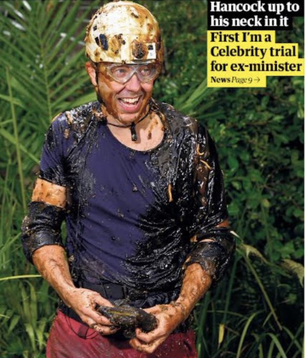 While Hancock earns his £400k by playing with grubs in the jungle, his constituents confront the worst cost of living crisis in a generation. And his televised chortles show utter disrespect to the 200k people who died of Covid on his watch. Truly the man is disgusting.