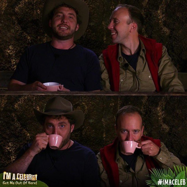 luvlycoffeee's tweet photo. i get why everyone is mad at matt, but we can’t push asside how brilliant these two are together, bromance is in the air and it’s the duo we thought we all didn’t need  #ImACeleb https://t.co/QPglu5yYDE
