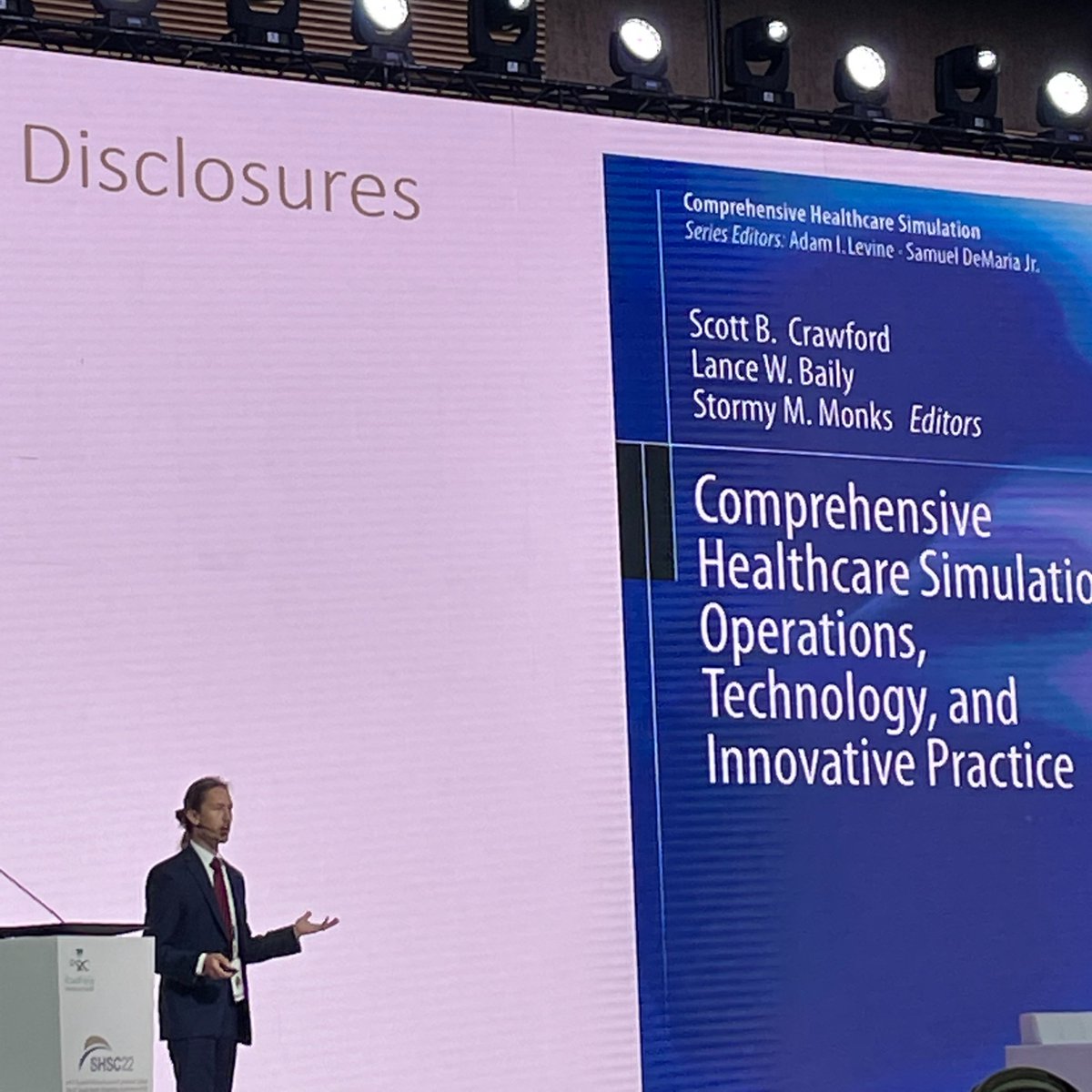 TTUHSCEPTECHS's tweet photo. @EDCrawfordMD presented on "Tissue Mimics and Polymer Properties,” describing unique elastic materials for creating simulation training tools at the 5th Saudi Simulation Conference in Riyadh Saudi Arabia. 

@SHSC_2022 #shsc_2022 #simulation https://t.co/SU9LU1MBKW