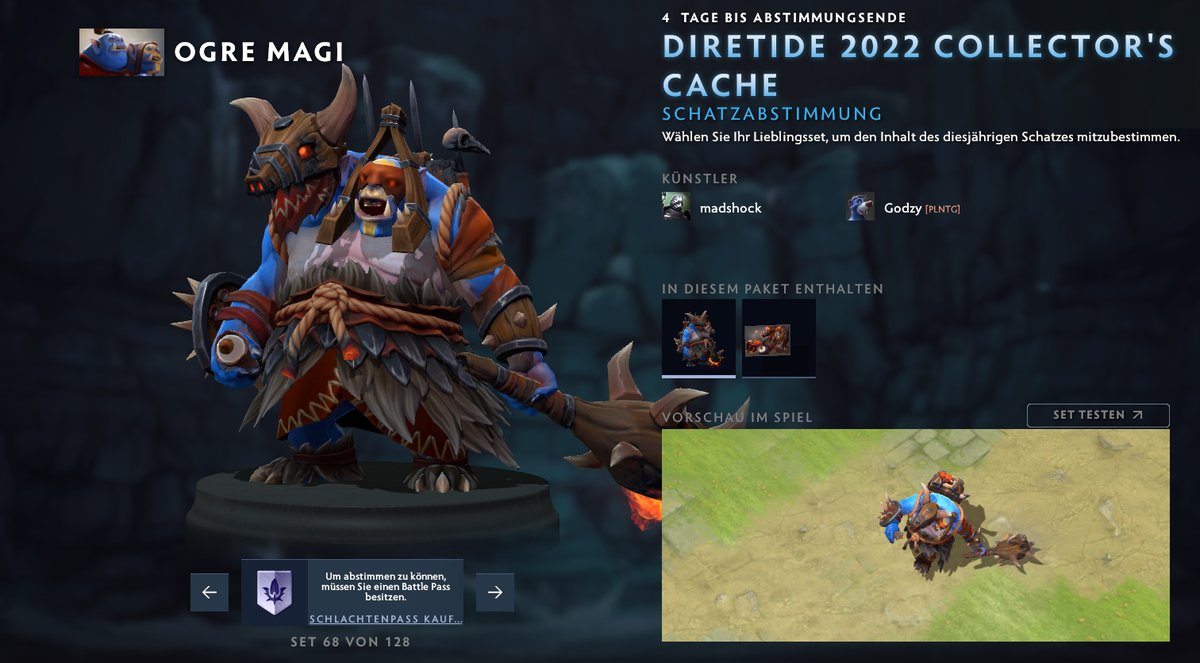madshockart's tweet photo. i am one day late :) but here we go! our sets in this years diretide 2022 collectors cache vote. would be awesome if u can drop us a vote!
doom with @scottclark610 
ogre with @MrGodzy  
pudge with @_arthurpalmeira 
and good luck to everyone other! great sets this year. https://t.co/IV6lcitAQE