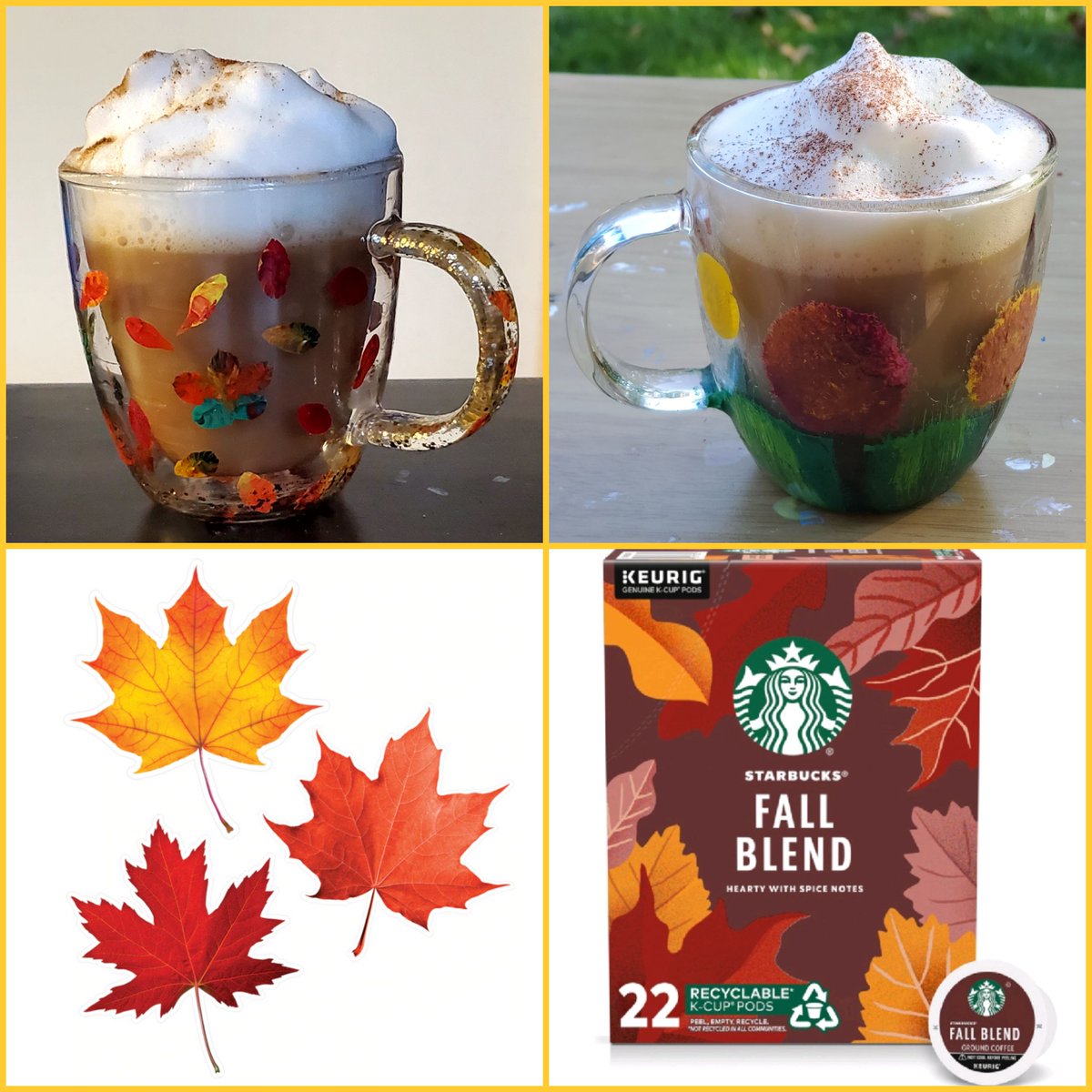 Sometimes I treat myself to #Starbucks #FallBlend in one of my hand-painted mugs!