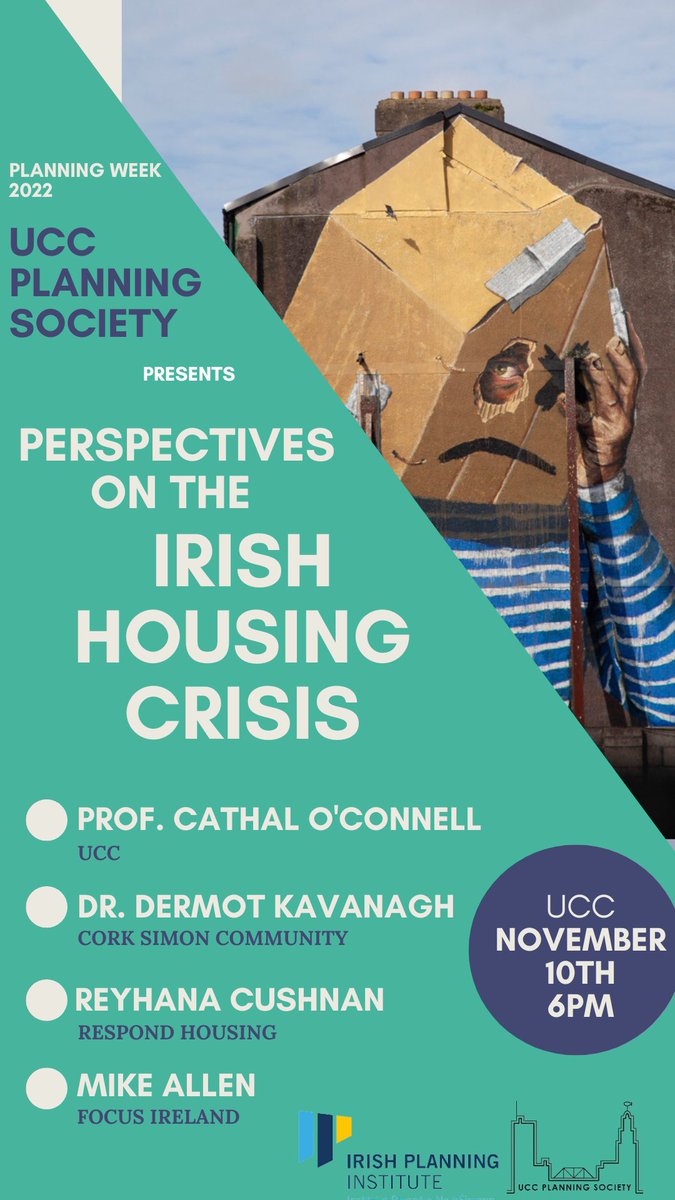 UCCplanningsoc's tweet image. Our Housing Crisis Event is happening tomorrow at 6PM! Tickets are still available through the link in our bio! @IPICork @UCC @IrishPlanInst