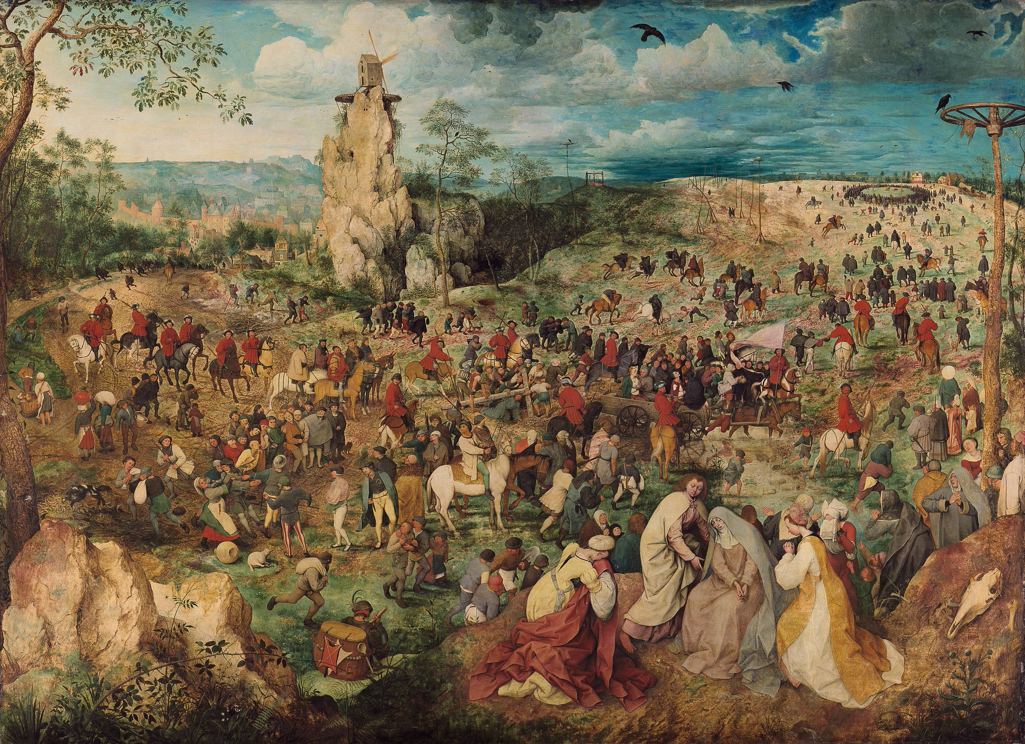 And, of course, there's Bruegel the Elder. His Procession to Calvary (1564) is a delight of minute d