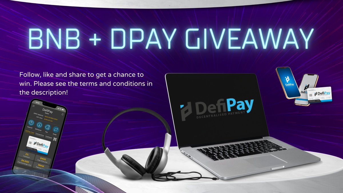DefiPay Twitter Giveaway #3

This time we are giving away 1 BNB + 90000 DPAY (2BNB worth) to 10 lucky winners! Good luck!

⏱72 hours⏱

1️⃣Follow us.
2️⃣Like and RT this post
3️⃣Join TG: t.me/defpay
4️⃣Tag 3 friends in comments

#Giveaway #Giveaways #GiveawayAlert #win
