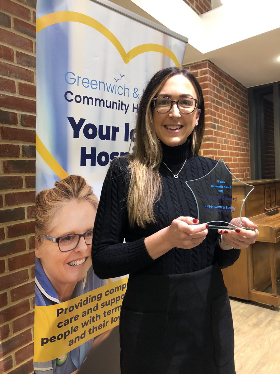 🎉Congratulations <a href="/char_steward/">Charlotte Steward RN DN QN</a>! Winner of the Hospice partnership award at tonights Annual public meeting. Very proud of how much you’ve achieved bringing @gbchospice and <a href="/OxleasNHS/">Oxleas NHS</a> together. So well deserved 🎉