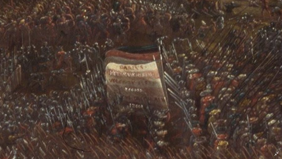 It also has some "meta" elements, such as the large floating plaque (translated below).

And, even b