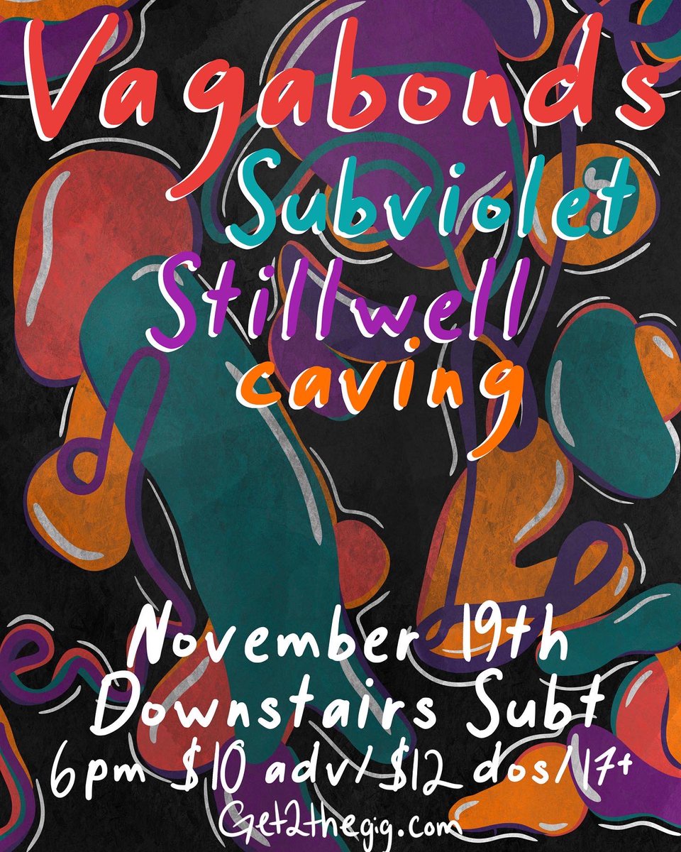 🖤A Midwestern Weekend Warrior

💐11/18 - North Manchester, IN
💐11/19 - Chicago, IL 

The first Vagabonds shows outside of Michigan in a long while, and the first full band sets in each city.

Playing songs from Liminal Space, the next record (“Sungazer”, “Conjure”), &amp; more