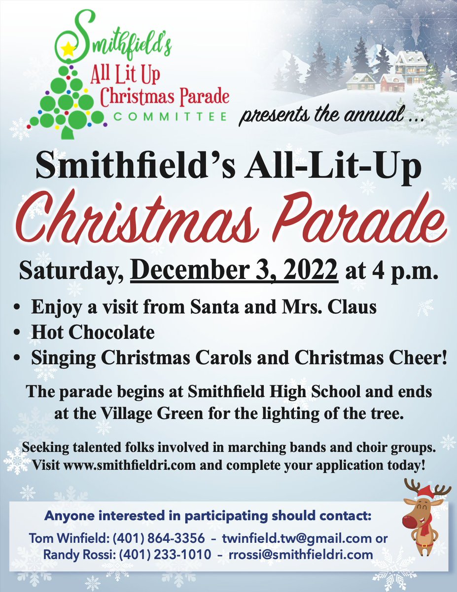 There’s only 44 days until Christmas!! Gabrielle Libutti highlighted everything you need to know about Smithfield’s All Lit Up Christmas Parade on page 8 of our November issue.