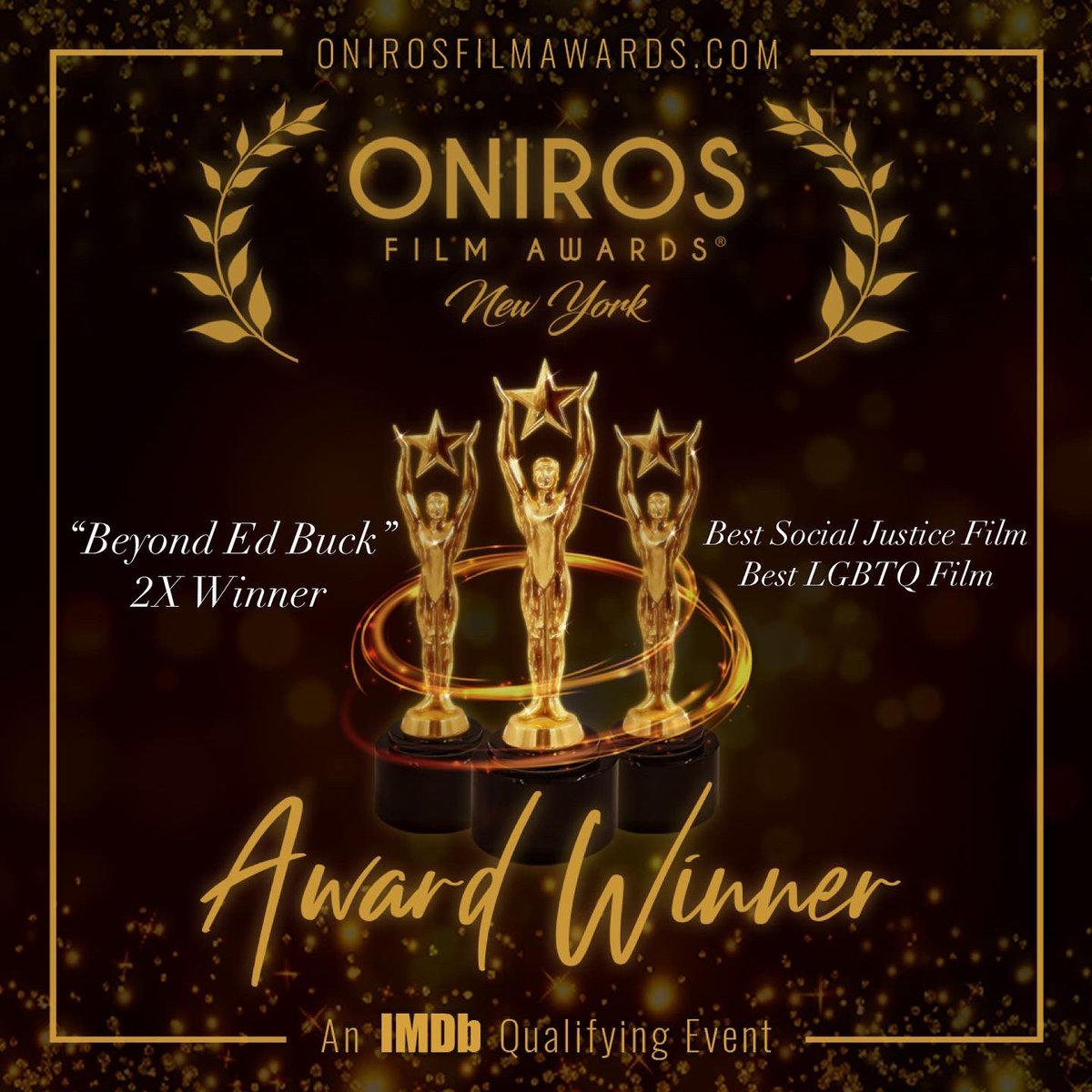 JayceBaron's tweet photo. Thank you for the continued support with this call-to-action documentary. #BeyondEdBuck
Over the weekend, we took home THREE awards in the LGBTQ+ and Social Justice categories 🙏🏽 🏆 https://t.co/3unxocE2Jo