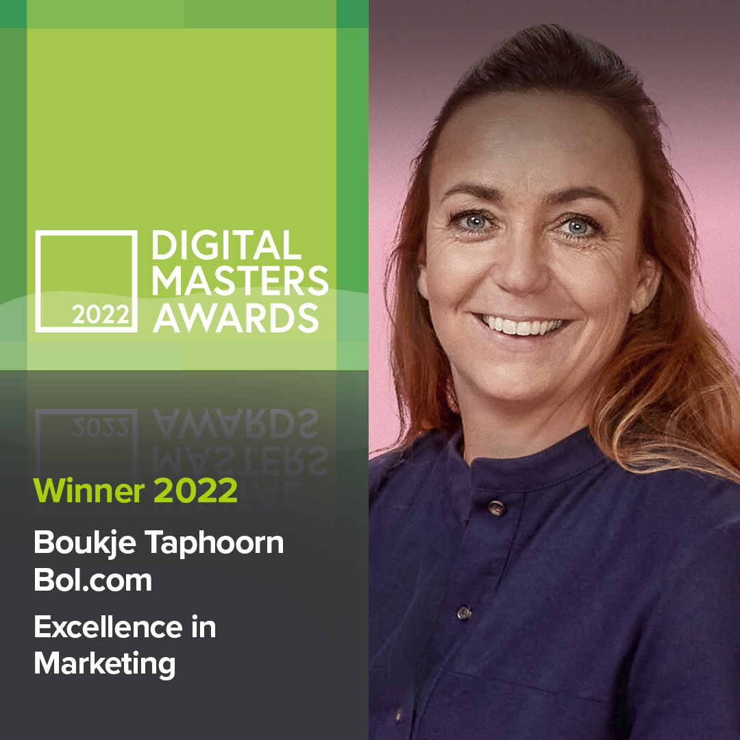 A drum roll please for the Excellence in Marketing winner...  The award goes to the incredible Boukje Taphoorn, Bol.com. Congratulations, Boukje!

#DMAs #DigitalMastersAwards #TechTalks