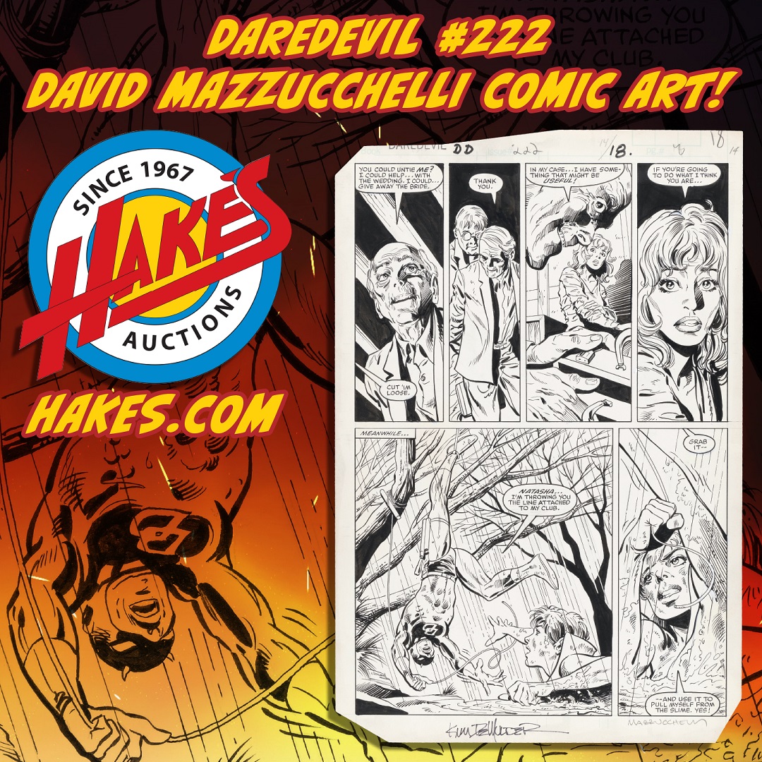 HakesAuctions's tweet photo. #DaredevilFans! You don't need to go to #HellsKitchen to find some @Daredevil action, just ✅ out this #DavidMazzucchelli #comicart from #Daredevil #122 up for bid at @HakesAuctions! https://t.co/ca81unWFNJ
#Marvel #comicbooks #comics #originalart #ComicArtFans https://t.co/WrEBDv3mc7