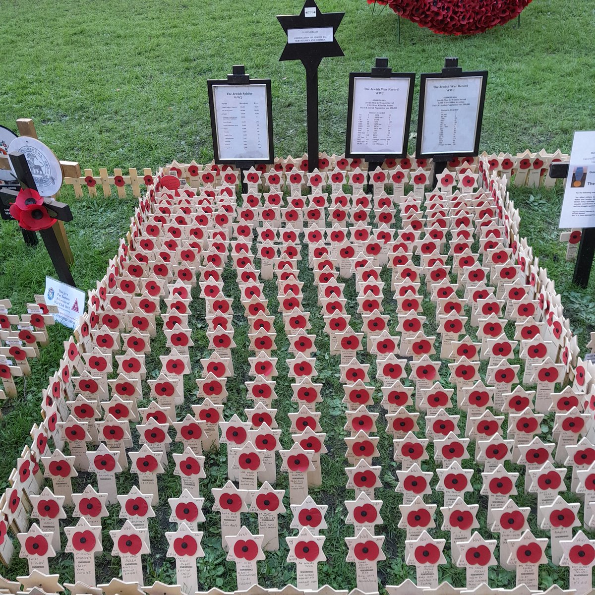 Here's an advance picture of the AJEX plot at the Field of Remembrance ahead of the opening ceremony tomorrow. Thank you to all the people who have given us names for the poppy markers. It is a very special sight to see. We will Remember.