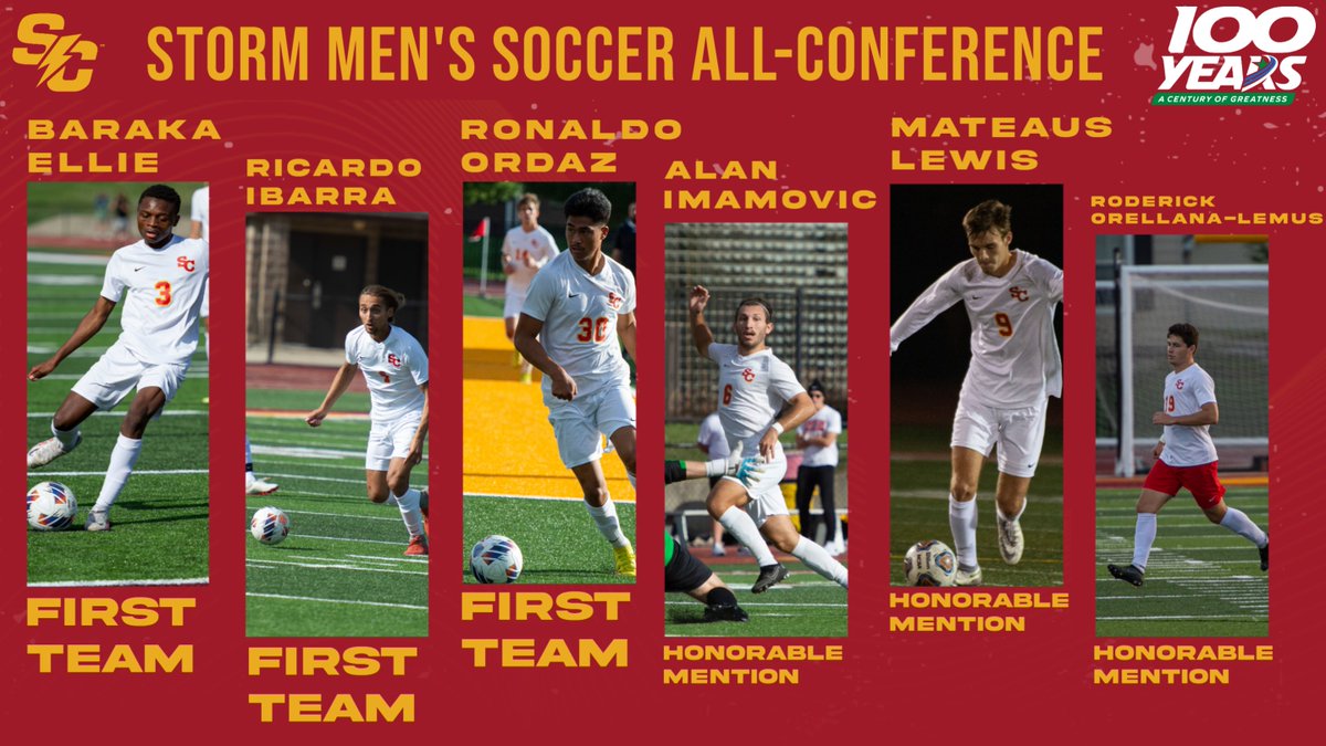 StormSports's tweet photo. .@SCmensoccer saw six players be named @AmerRiversConf All-Conference.

Baraka Ellie, Ricardo Ibarra, and Ronaldo Ordaz highlighted the awards with all-conference accolades.

📰 https://t.co/QLQ7xiEkrC

#rollriversMSOC https://t.co/Y0aGmPMb1P