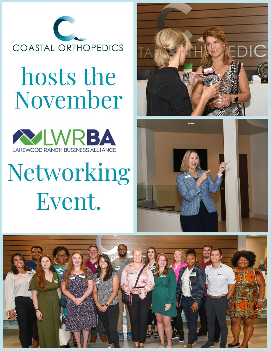 Coastal Orthopedics had the pleasure of hosting the November Lakewood Ranch Business Alliance Networking Social last week for 100 local business representatives. It was a great event! Congratulations to the LWRBA Next Gen Nominees!