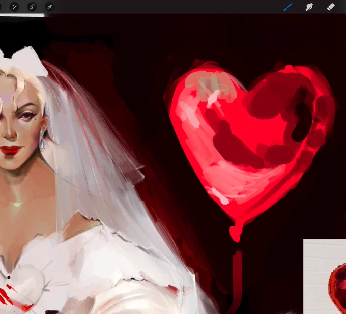 Let's start mapping our ballon! Knowing this let's just focus on the main elements on the  the bride, and the other two balloons 