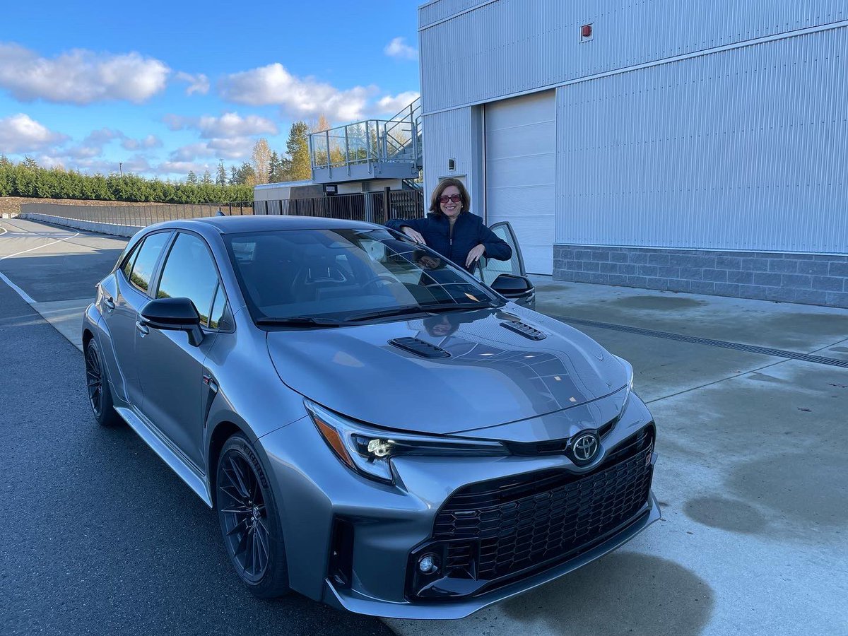 PetrinaGentile's tweet photo. Let the fun begin in the 300 horsepower @toyotacanada #grcorolla Stay tuned @globedrive #savethemanuals #toyota #hothatchback https://t.co/uHTWmaha9q
