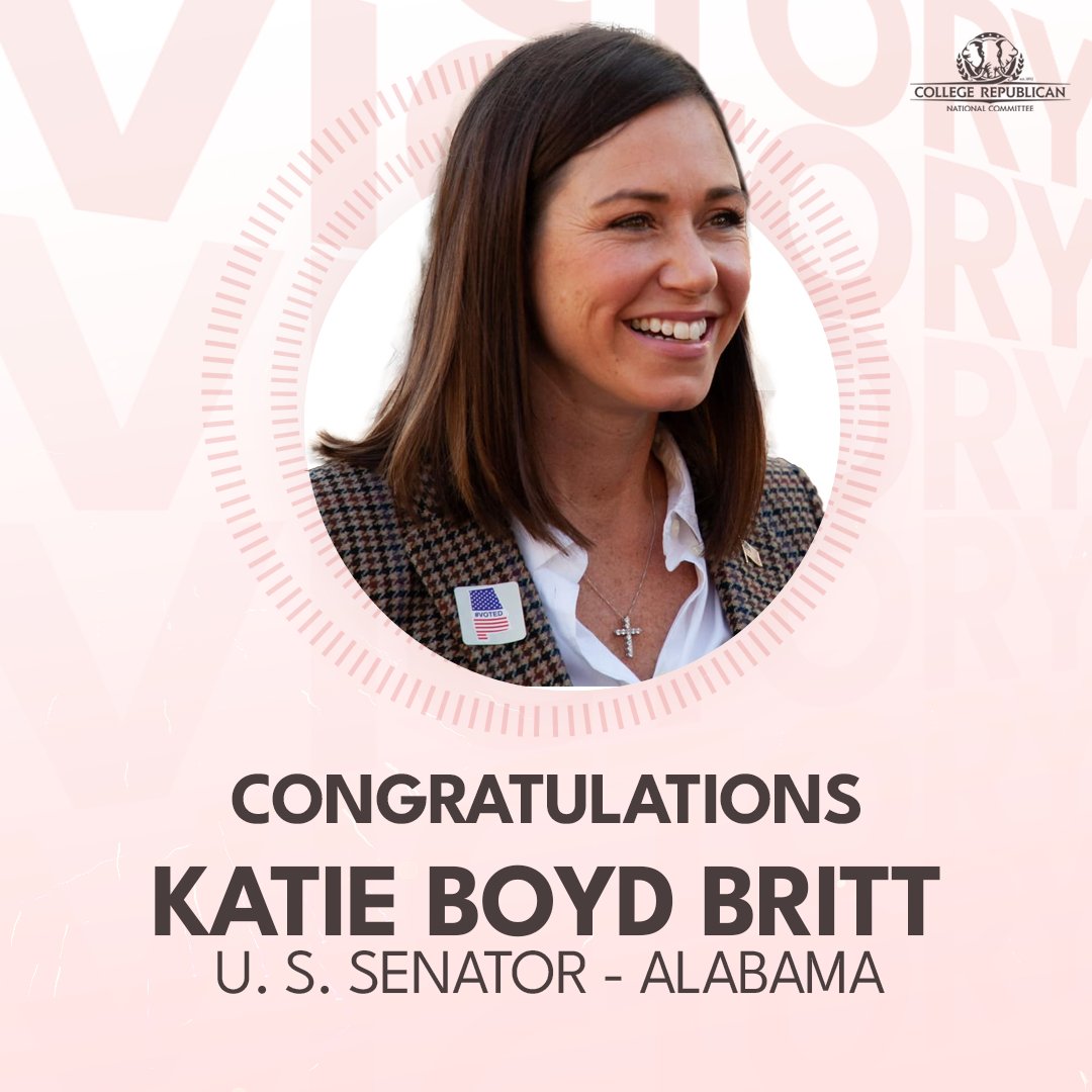 Congratulations to Senator-Elect @KatieBrittforAL, Alabama's first female elected senator!