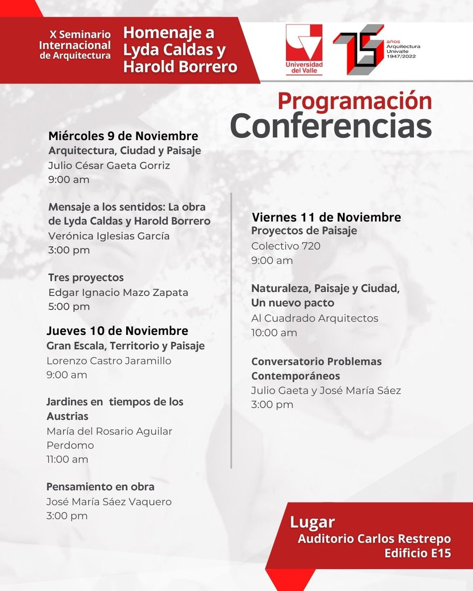 Los invitamos a participar en las conferencias de los 75 años de la Facultad de Arquitectura