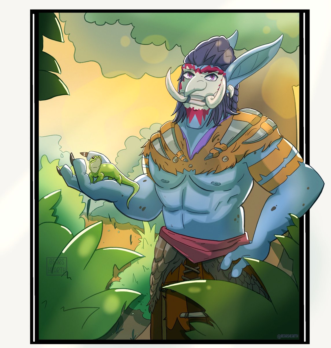 Flicky77936824's tweet photo. Thanks so much to @BearsHearth For drawing my troll shaman Yangu, thank you!😍 https://t.co/NJsqKEsEiI