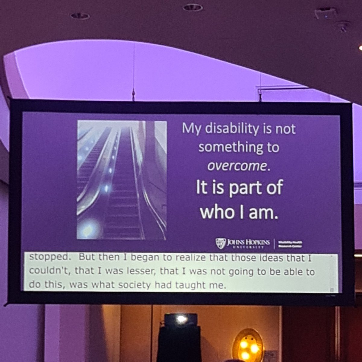 "My ability to move forward with my #Disability is something I live with. And realizing the world is not designed for people like me... It felt like a big gap... So I founded @JHUDisability" <a href="/BonnieSwenorPhD/">Bonnielin Swenor PhD</a> <a href="/JohnsHopkins/">Johns Hopkins University</a> #AMIA2022 <a href="/AMIAinformatics/">AMIA</a> #equity