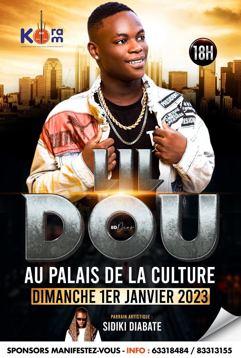 Lildouoff's tweet photo. Ensemble allons accueillir le nouvel an 2023 avec un concert inédit en or que je vous donne en exclusivité au Palais de la Culture de Bamako, le 1er janvier 2023 à partir de 18H.❤️🙌💪
Seule votre présence rendra magique cet événement qui marquera à jamais le nouvel an ✨🙏🏾🤍 https://t.co/U9eK2BgT2d
