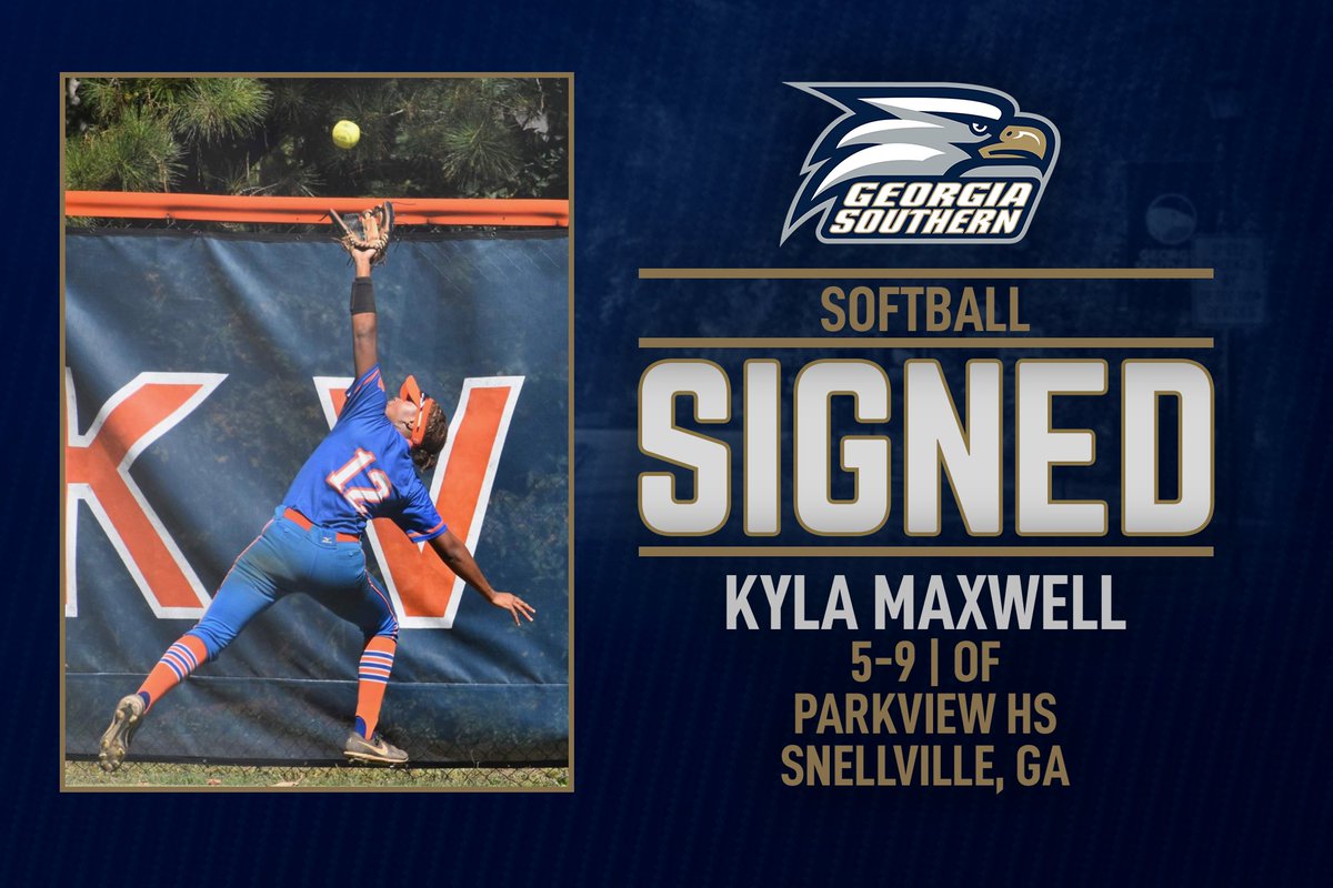 GSAthletics_SB's tweet photo. Signee number 2️⃣ comes to Statesboro from Parkview HS. Say hello to outfielder Kyla Maxwell, Eagle Nation! #HailSouthern https://t.co/jCS5cqcOsE